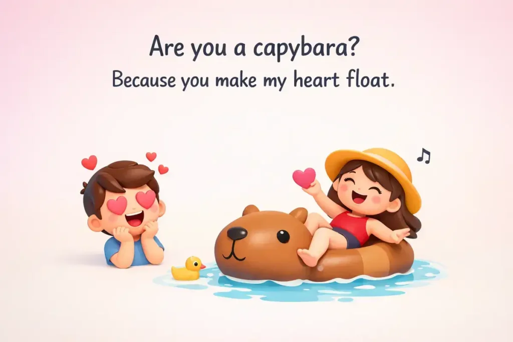 Romantic Capybara Puns Love